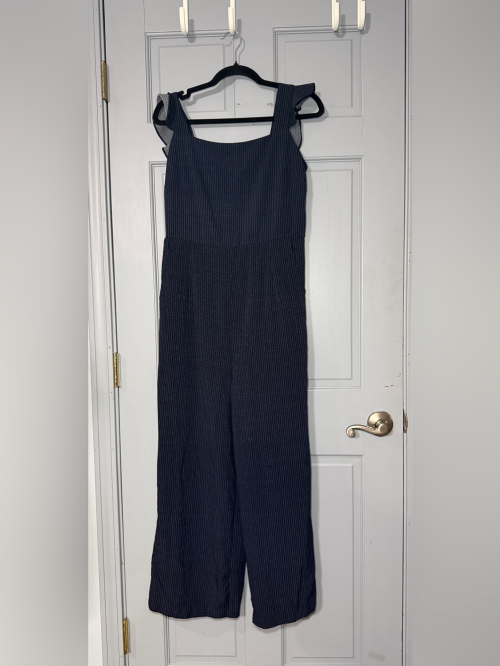 Xhilaration Navy Pinstripe Wide-Leg Jumpsuit